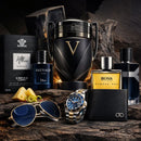 COMPRE 5 PERFUMES MASCULINOS PREMIUM E GANHE UM RELÓGIO ROLEX DAY-DATE, ÓCULOS DE SOL RAY-BAN AVIATOR E UMA CARTEIRA FERRAGAMO - LOJA FECHANDO - ENVIO GRÁTIS