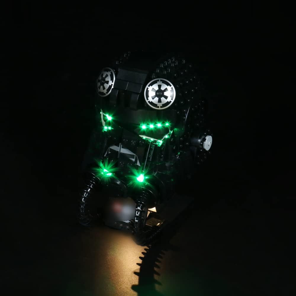 Voice Control Lighting Kit for Lego Tie Fighter Pilot 75274 Light Kit for Lego Tie Fighter Helmet Light Set Compatible with Lego 75274 (NOT Included the Lego Sets)