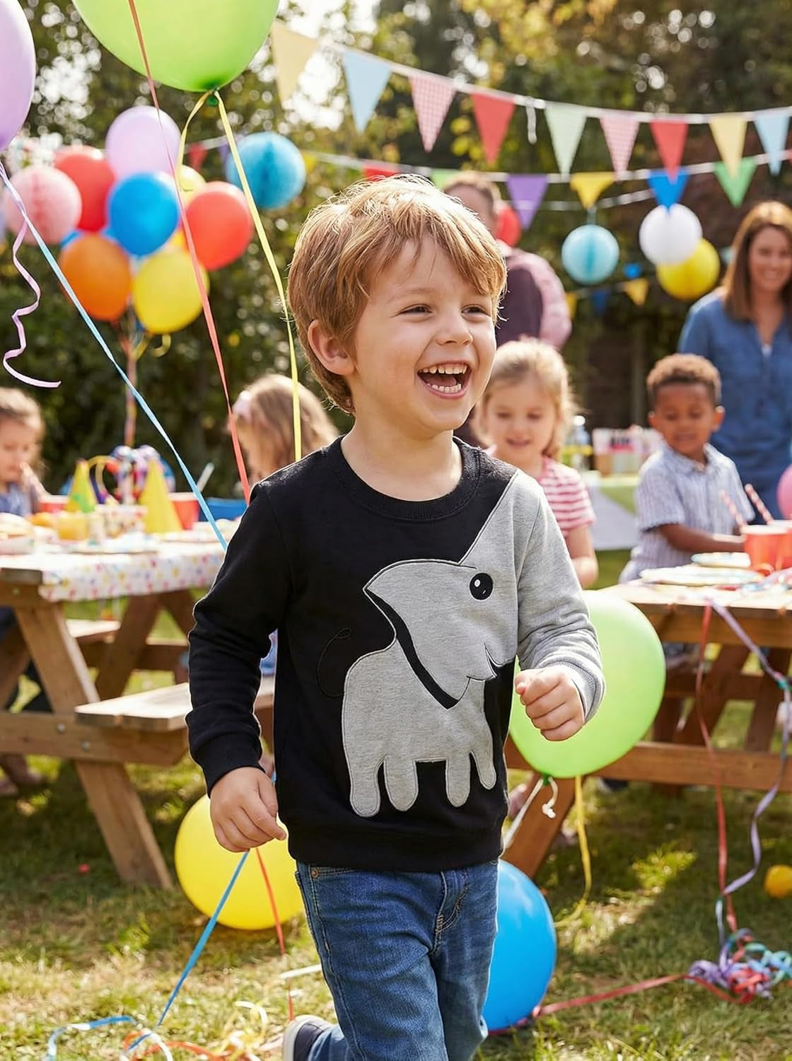 Boys Sweatshirts Cute Elephant Shirts Clothes Kids Pullover Hoodie Toddler Long Sleeve Cotton Sweatshirt Sweater