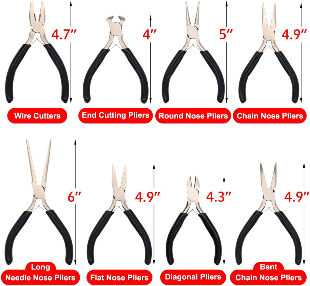 Jewelry Pliers - 8Pcs Jewelry Making Pliers Tools Kit - Pliers for Jewelry Making, Repair, Wire Wrapping, Crafts
