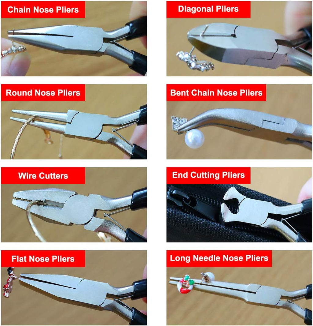 Jewelry Pliers - 8Pcs Jewelry Making Pliers Tools Kit - Pliers for Jewelry Making, Repair, Wire Wrapping, Crafts