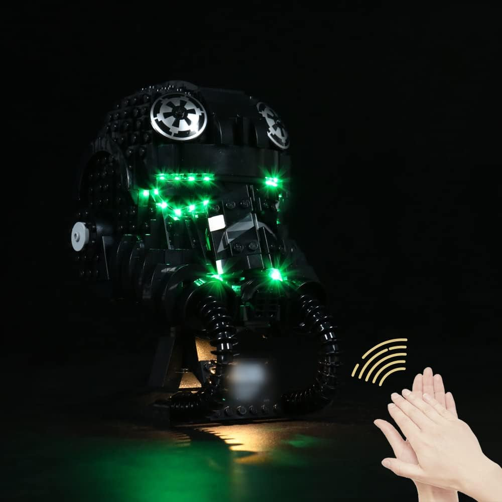 Voice Control Lighting Kit for Lego Tie Fighter Pilot 75274 Light Kit for Lego Tie Fighter Helmet Light Set Compatible with Lego 75274 (NOT Included the Lego Sets)