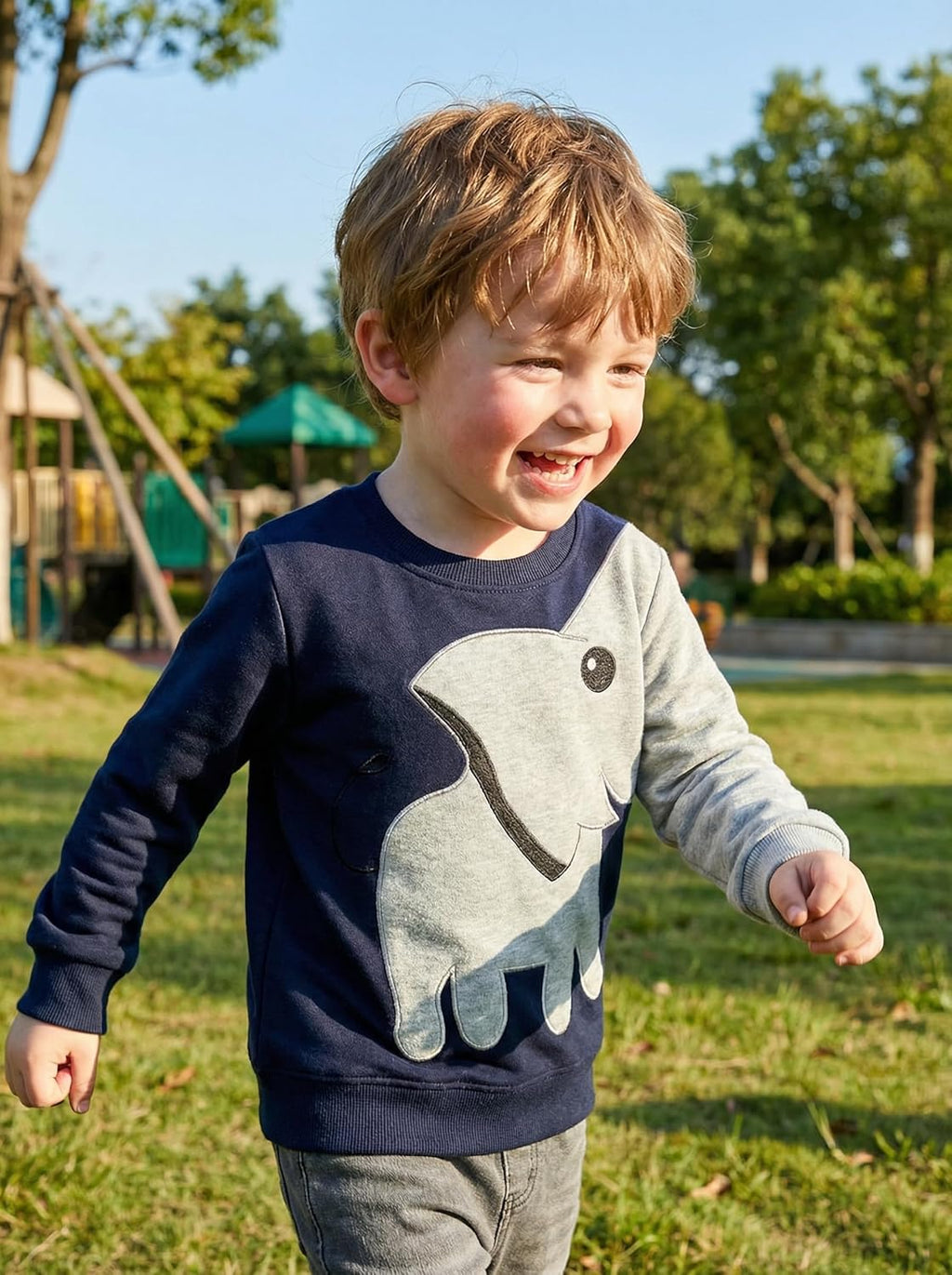 Boys Sweatshirts Cute Elephant Shirts Clothes Kids Pullover Hoodie Toddler Long Sleeve Cotton Sweatshirt Sweater